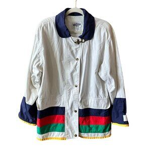 Vintage Braetan Chore Coat Mens Medium Colorful Retro Radwood Nautical Jacket